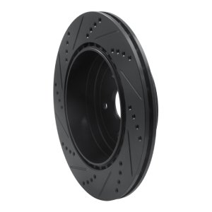 Subaru Impreza Brake Rotor (1) - Rear Right - R1 Concepts - Drilled & Slotted - Black - `05-`07